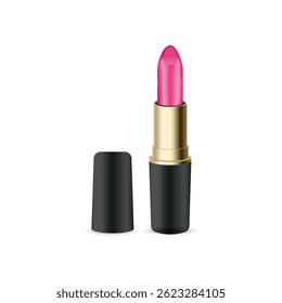 Elegant lipstick illustration in realistic style on white background.