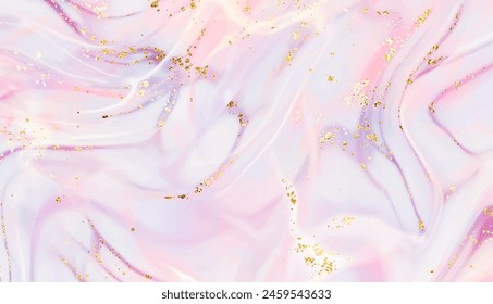 Elegant liquid marble stone background design with natural texture and gold sequins.