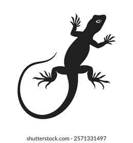 Elegant Lizard Silhouette vector art on white background