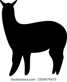 Elegant llama silhouette in profile.