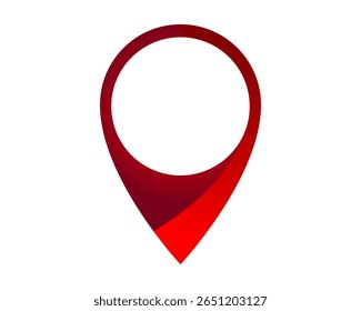 Elegante pin de ubicación con degradado rojo. Ideal para aplicaciones de mapeo, guías de viaje, presentaciones. Representa el destino, lugar e información geográfica.