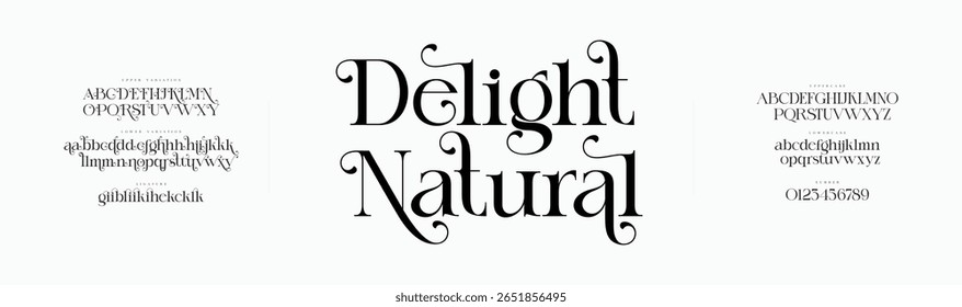 Elegant logo alphabet letters font. Typography luxury classic lettering serif fonts decorative wedding vintage retro logos, design for fashion, beauty shop and brand. vector illustration