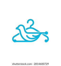 Elegant logo blending avian features with apparel hanging functionality.