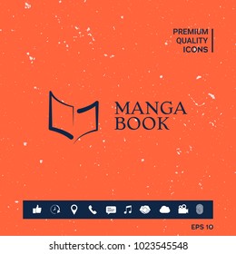 Elegant logo with book symbol like brush stroke