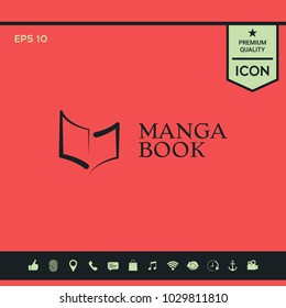 Elegant logo with book symbol like brush stroke