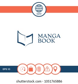 Elegant logo with book symbol like brush stroke