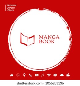 Elegant logo with book symbol like brush stroke