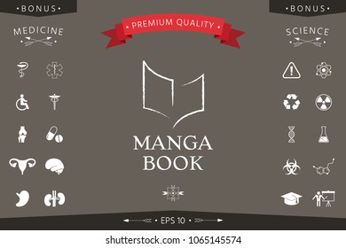 Elegant logo with book symbol like dry brush stroke
