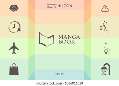 Elegant logo with book symbol like brush stroke