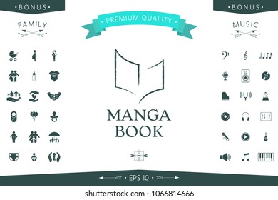 Elegant logo with book symbol like dry brush stroke