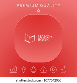 Elegant logo with book symbol like brush stroke