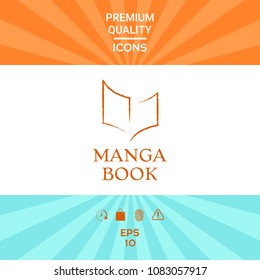 Elegant logo with book symbol like dry brush stroke