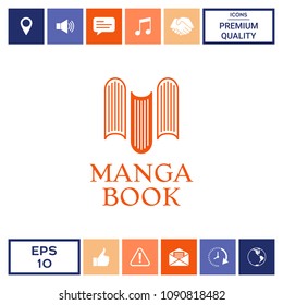 Elegant logo with book symbol - like the letter M