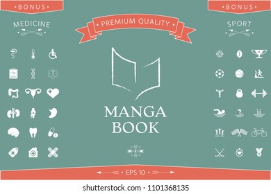 Elegant logo with book symbol like dry brush stroke