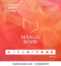Elegant logo with book symbol like dry brush stroke