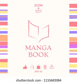 Elegant logo with book symbol like dry brush stroke
