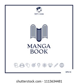 Elegant logo with book symbol - like the letter M