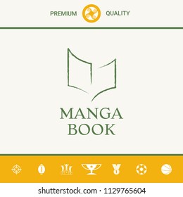 Elegant logo with book symbol like dry brush stroke