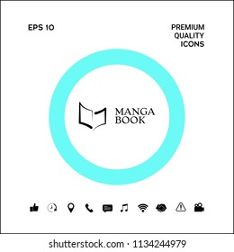 Elegant logo with book symbol like brush stroke