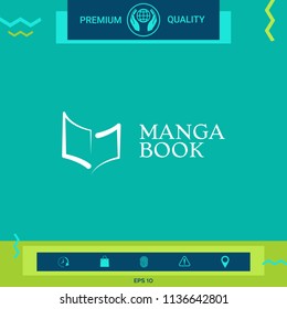 Elegant logo with book symbol like brush stroke