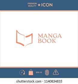 Elegant logo with book symbol like brush stroke