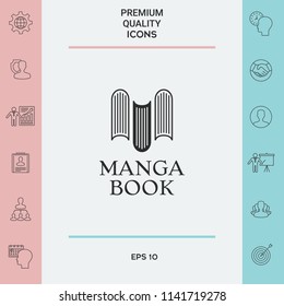 Elegant logo with book symbol - like the letter M