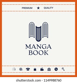 Elegant logo with book symbol - like the letter M