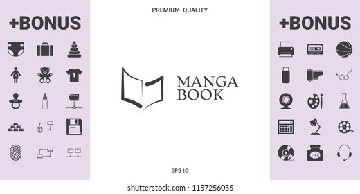 Elegant logo with book symbol like brush stroke