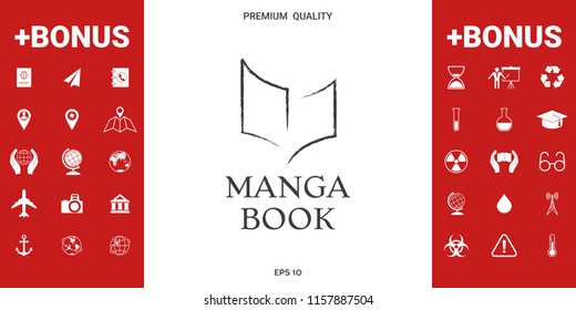 Elegant logo with book symbol like dry brush stroke