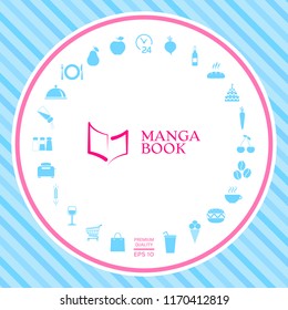Elegant logo with book symbol like brush stroke
