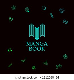 Elegant logo with book symbol - like the letter M