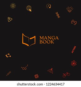 Elegant logo with book symbol like brush stroke