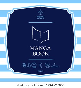 Elegant logo with book symbol like dry brush stroke