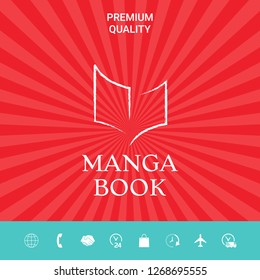 Elegant logo with book symbol like dry brush stroke