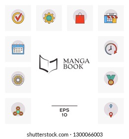 Elegant logo with book symbol like brush stroke