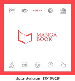 Elegant logo with book symbol like brush stroke