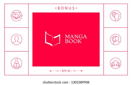 Elegant logo with book symbol like brush stroke