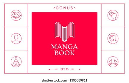 Elegant logo with book symbol - like the letter M