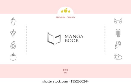 Elegant logo with book symbol like brush stroke
