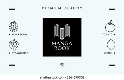 Elegant logo with book symbol - like the letter M