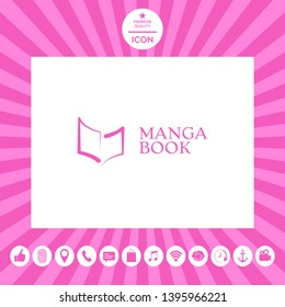 Elegant logo with book symbol like brush stroke. Element for your design