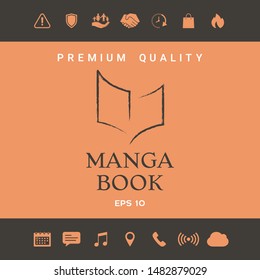 Elegant logo with book symbol like dry brush stroke