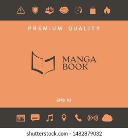 Elegant logo with book symbol like brush stroke