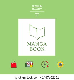 Elegant logo with book symbol like dry brush stroke