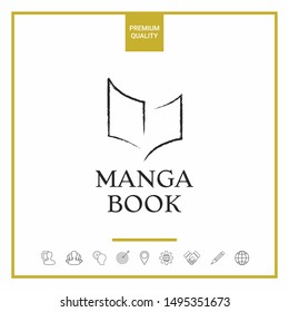 Elegant logo with book symbol like dry brush stroke