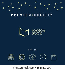 Elegant logo with book symbol like brush stroke
