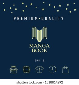 Elegant logo with book symbol - like the letter M