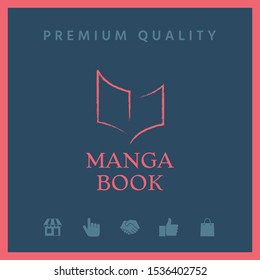 Elegant logo with book symbol like dry brush stroke