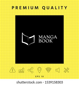 Elegant logo with book symbol like brush stroke