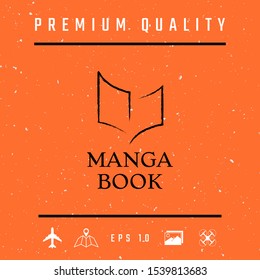 Elegant logo with book symbol like dry brush stroke